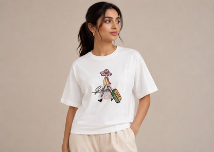 Cute Little Girl Art Work T-Shirt