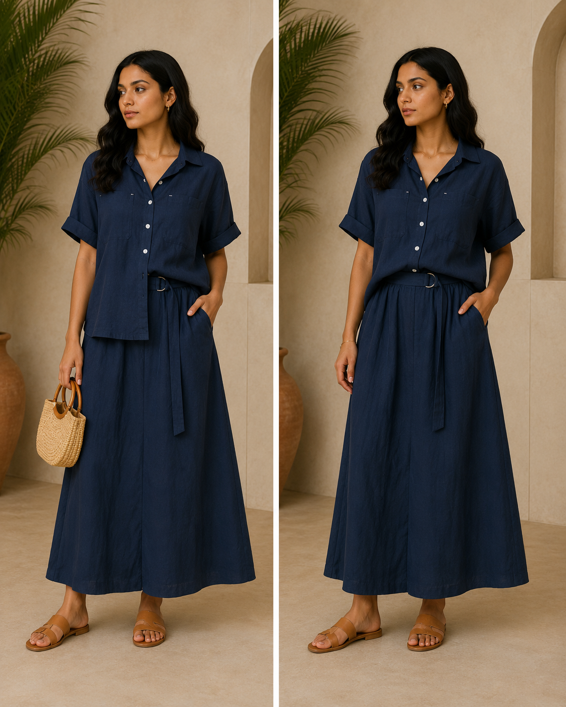 Classy Shirt Skirt Set