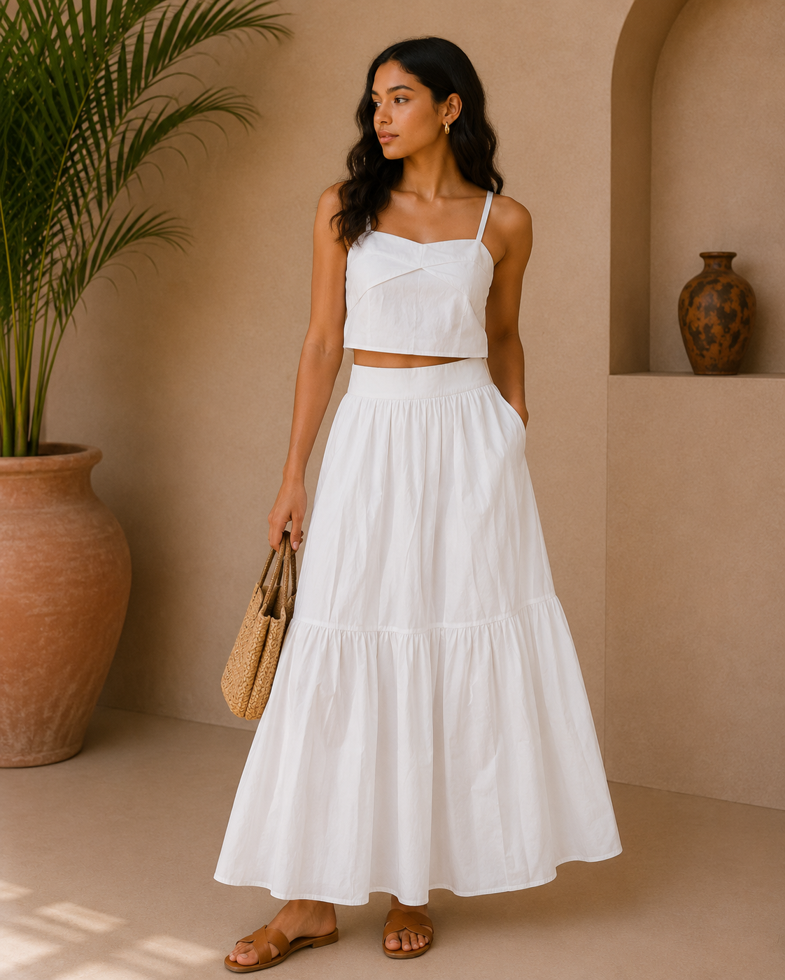 One Stripe Top With Skirt Set