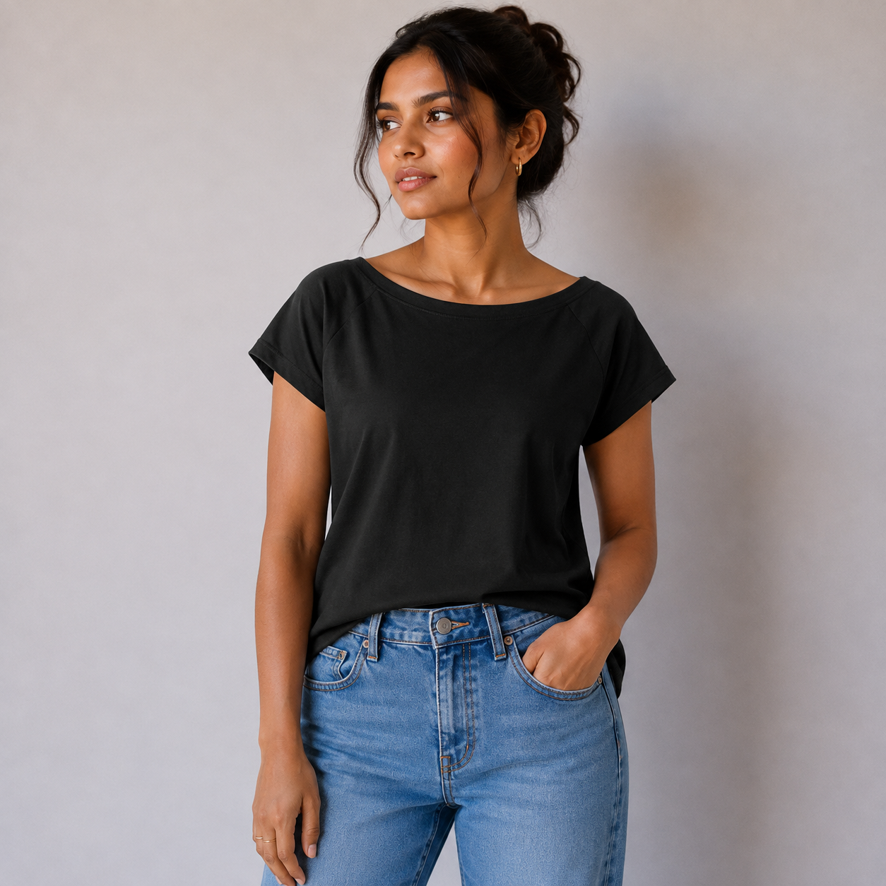 Simple Short Sleeve T-Shirt For Girls