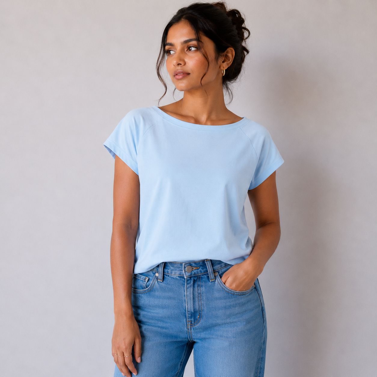 Simple Short Sleeve T-Shirt For Girls