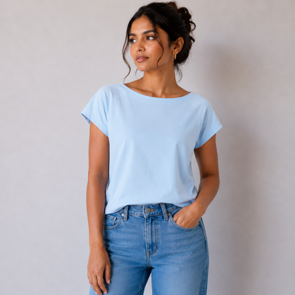 Simple Short Sleeve T-Shirt For Girls