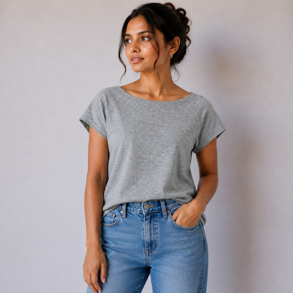 Simple Short Sleeve T-Shirt For Girls