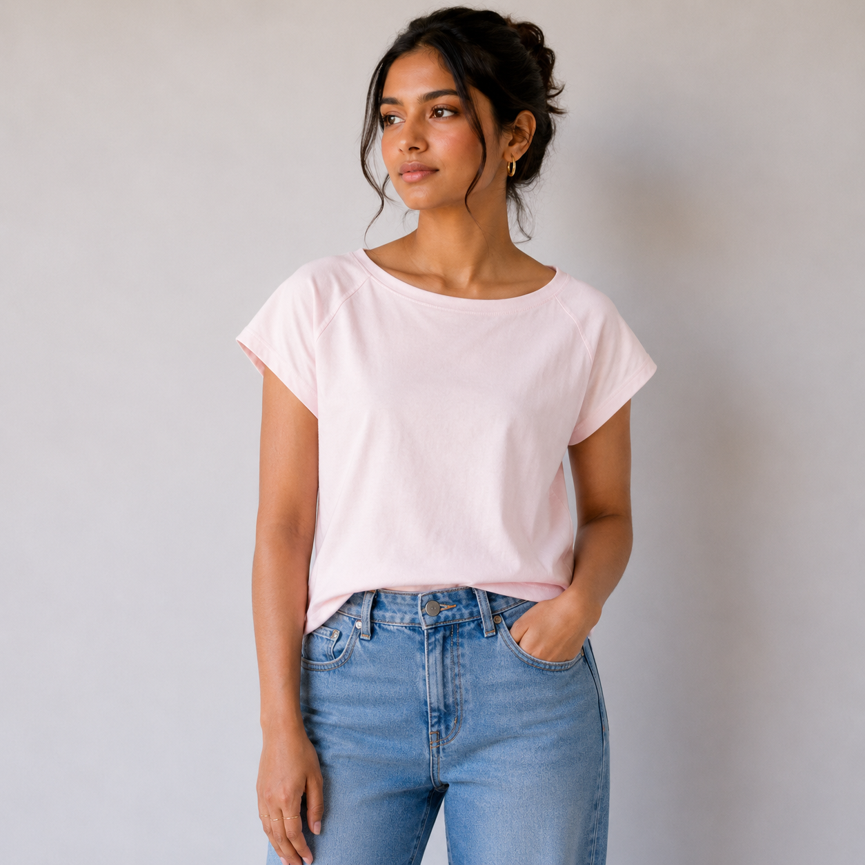 Simple Short Sleeve T-Shirt For Girls