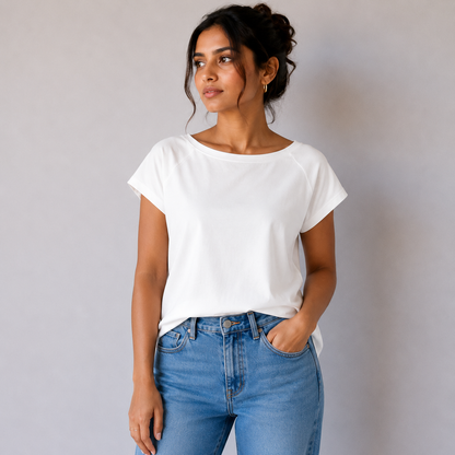 Simple Short Sleeve T-Shirt For Girls