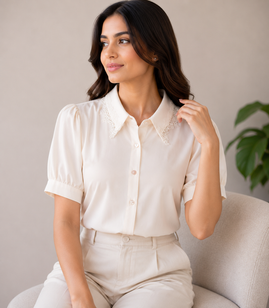 Pretty Lace Collar Shirt
