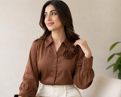 Rose Statement Long Sleeve Shirt