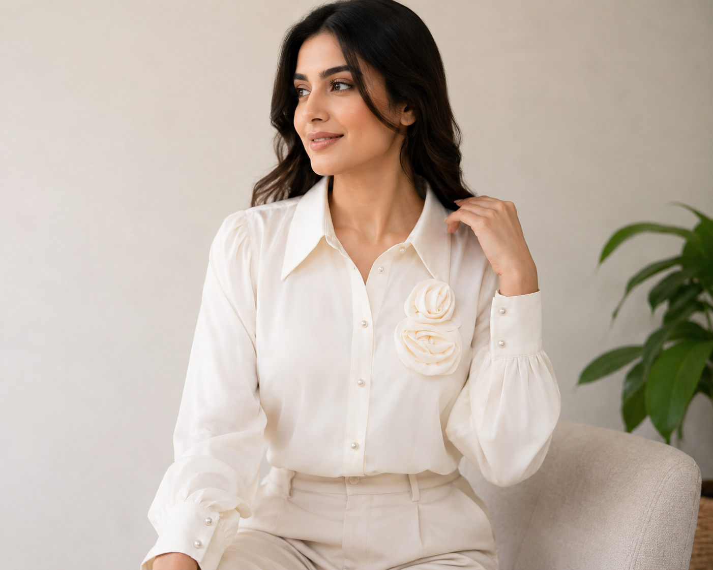 Rose Statement Long Sleeve Shirt