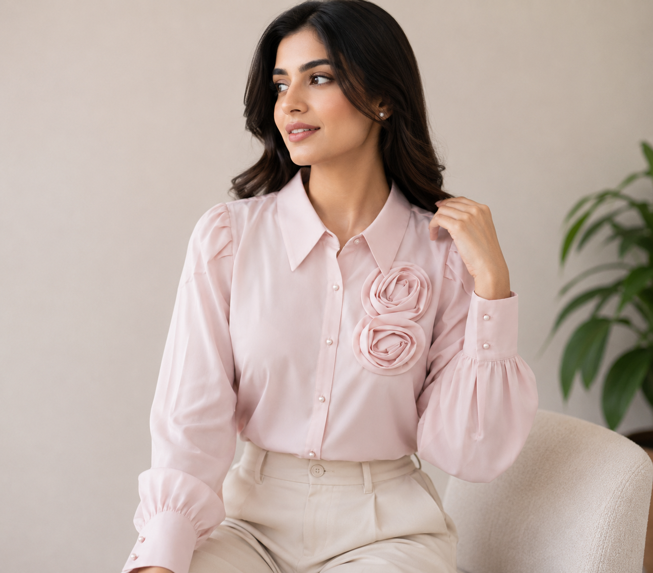 Rose Statement Long Sleeve Shirt