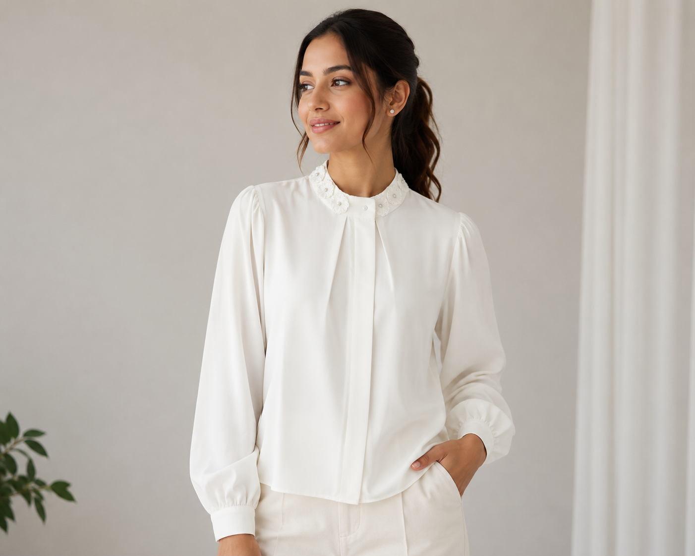 Beautiful Neck Flower Top