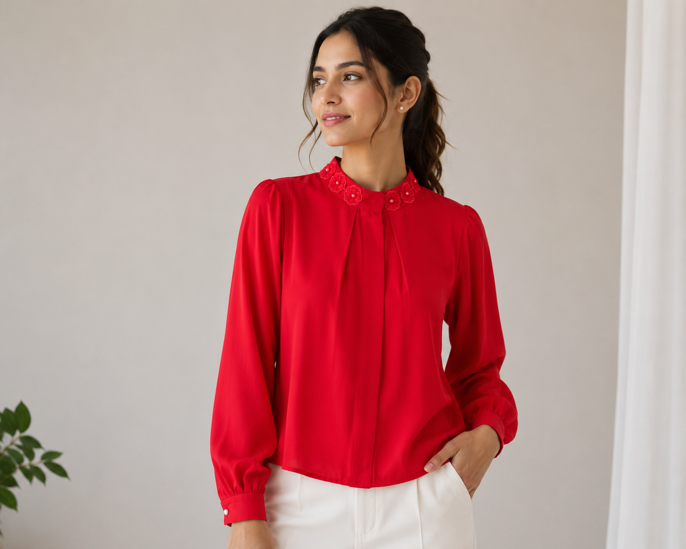 Beautiful Neck Flower Top