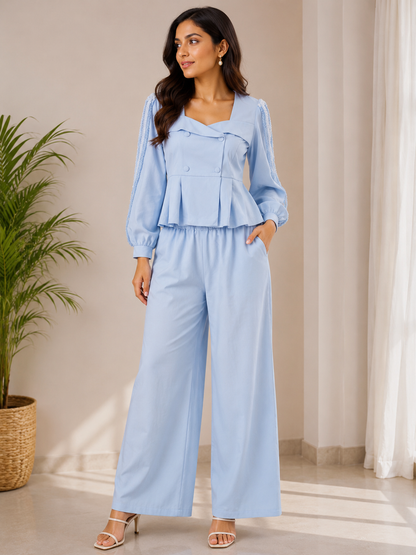 Modern Style Blazer With Pant Set