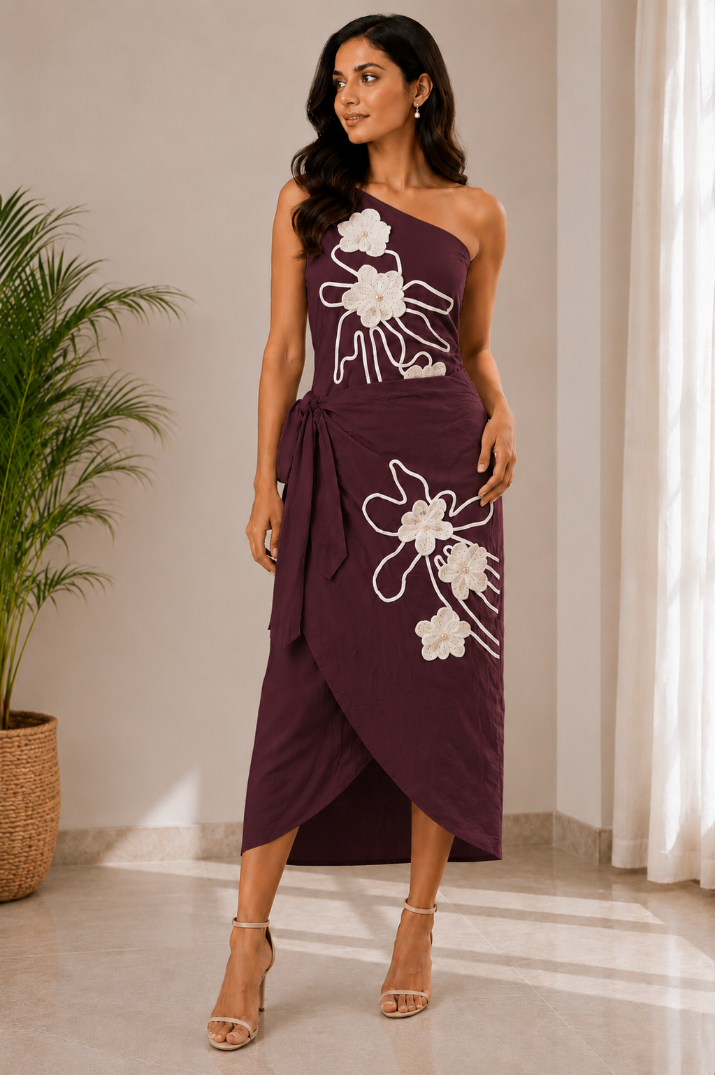 Flower Embroidery Bodycon Dress