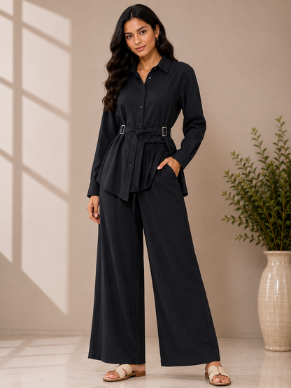 Classic Belt Style Shirt With Pant