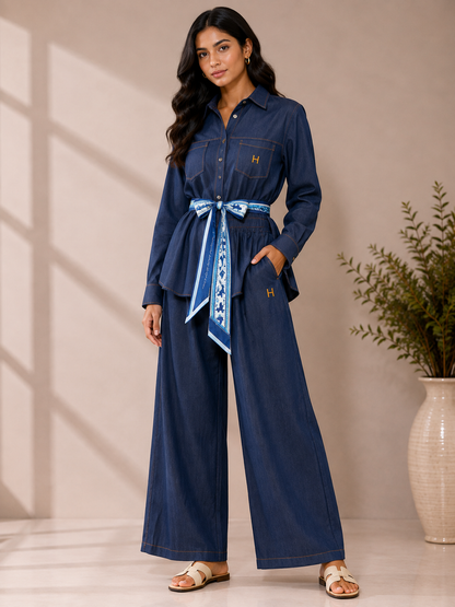Modern Style Co-Ord Set With Belt
