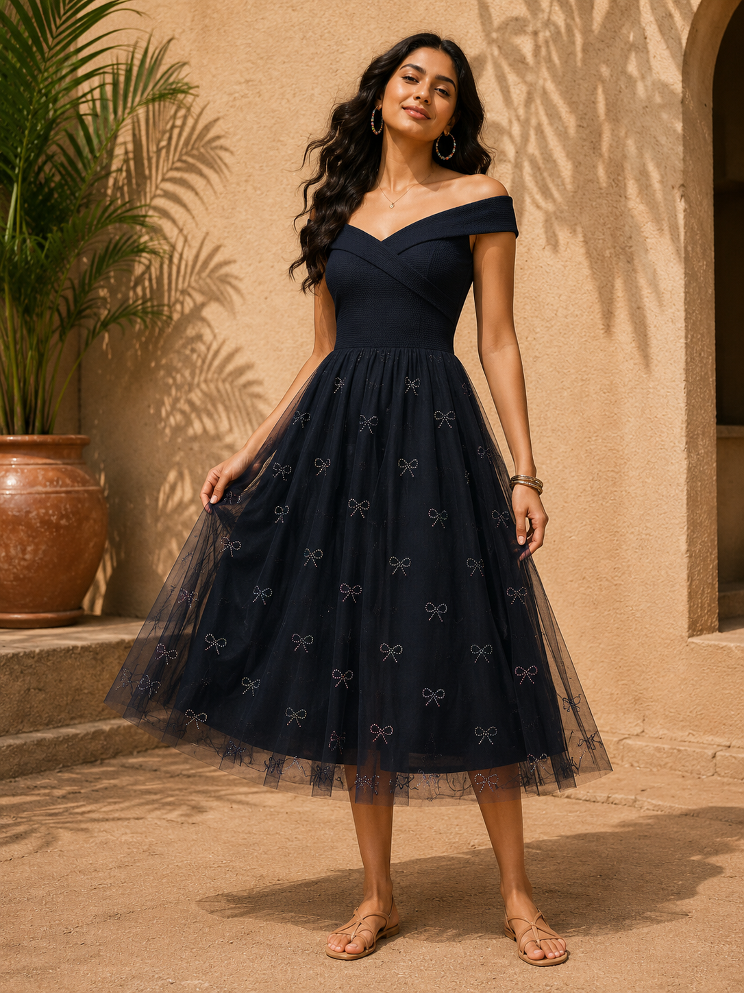 Cute Bow Detail Dress