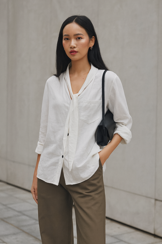 Formal shirt with scarf for women