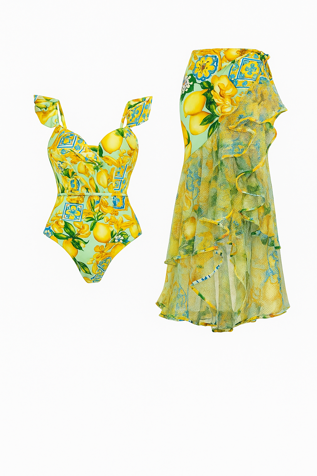 Ruffed 3 piece swim wear