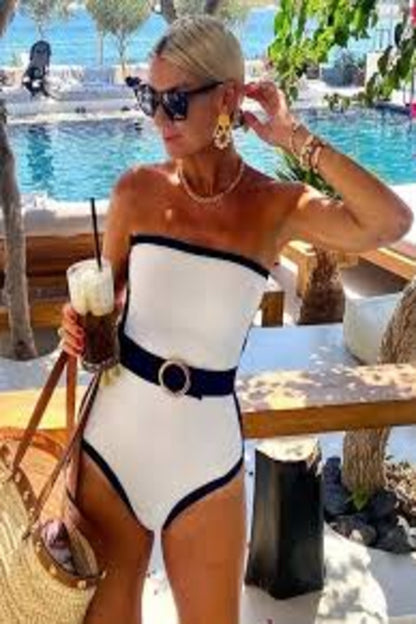 White colour off solder swim wear