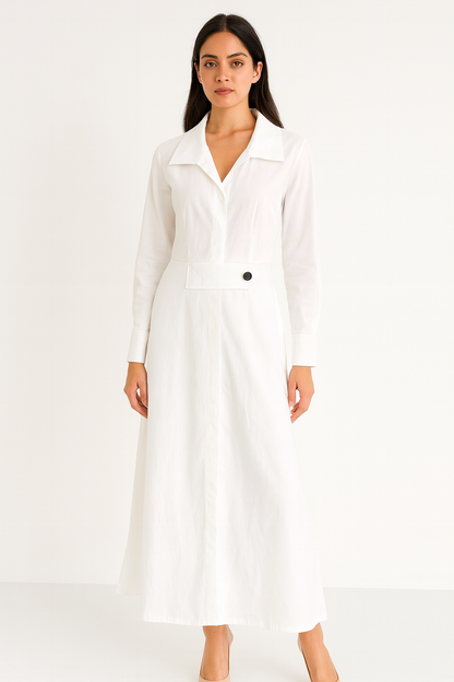 Long Full Shirt Style One-Piece For Women