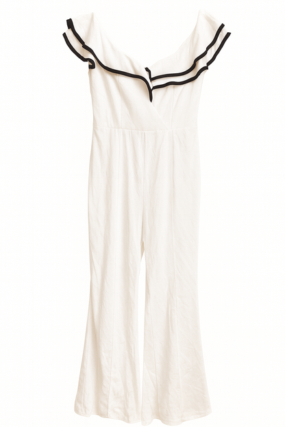 Marvellous look white jumpsuit for lady's