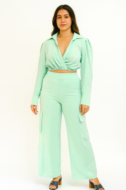 Short Shirt With Palazzo Pant Cord Set For Ladies