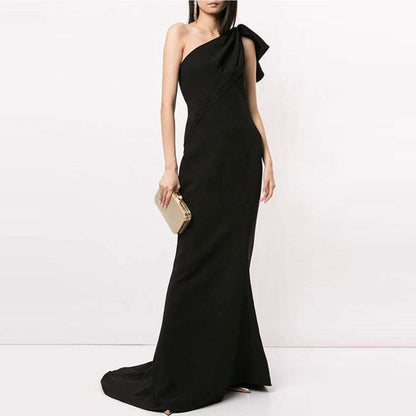 Black skinny fit long gown