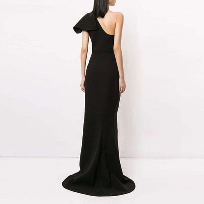 Black skinny fit long gown