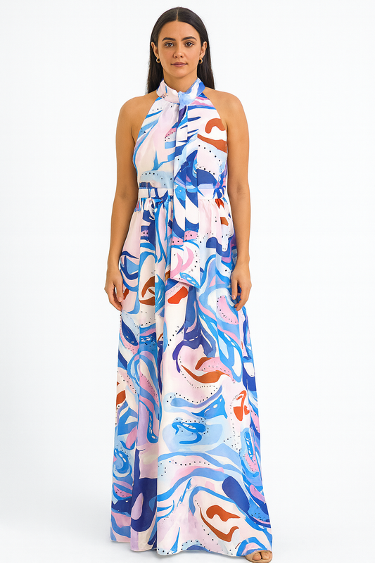 long blue maxi dress for girls