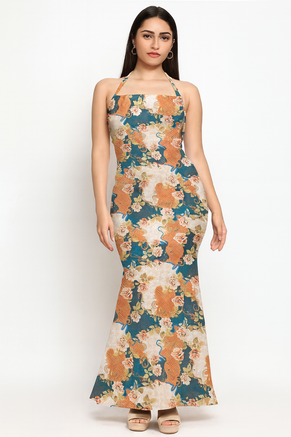 Attractive look multi colour body fit dress for special days