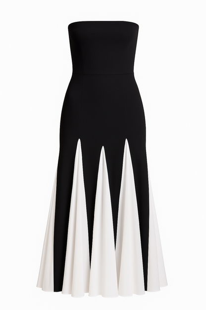 Off shoulder long flared dress for party