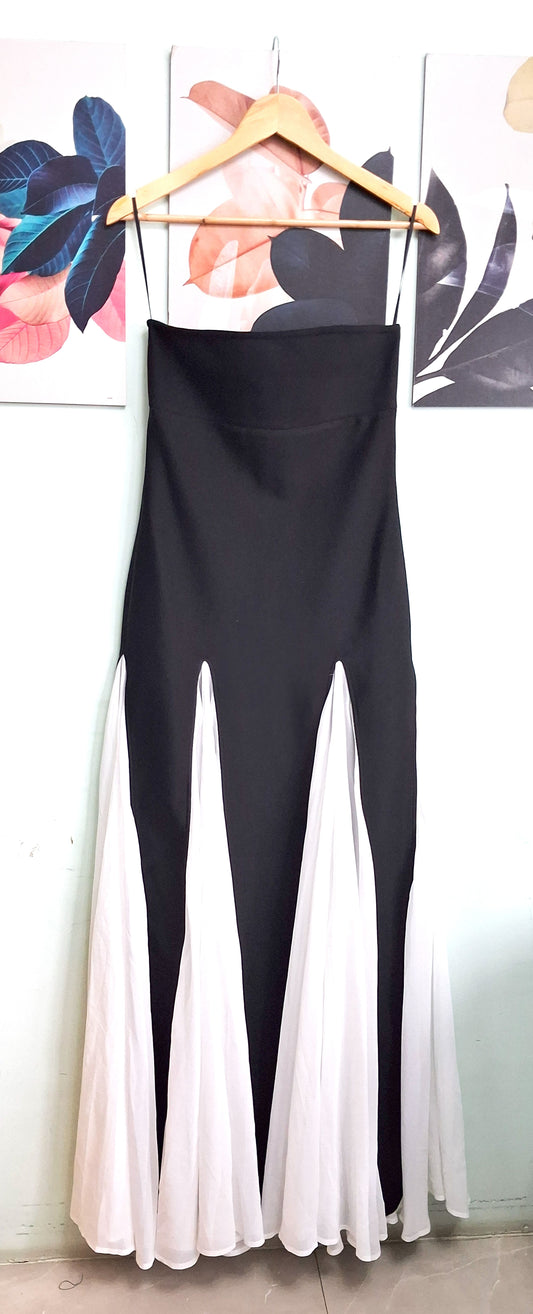 Off shoulder long flared dress for party
