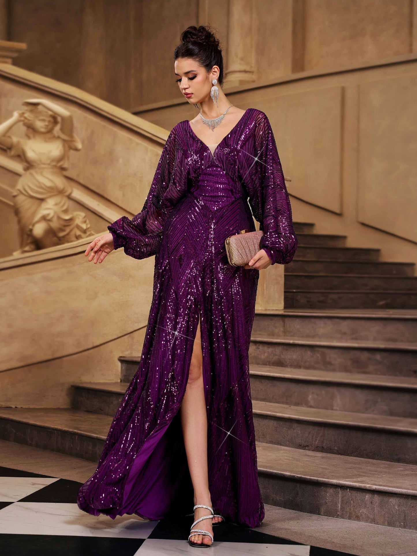 Majestic Violet Wrap Dress