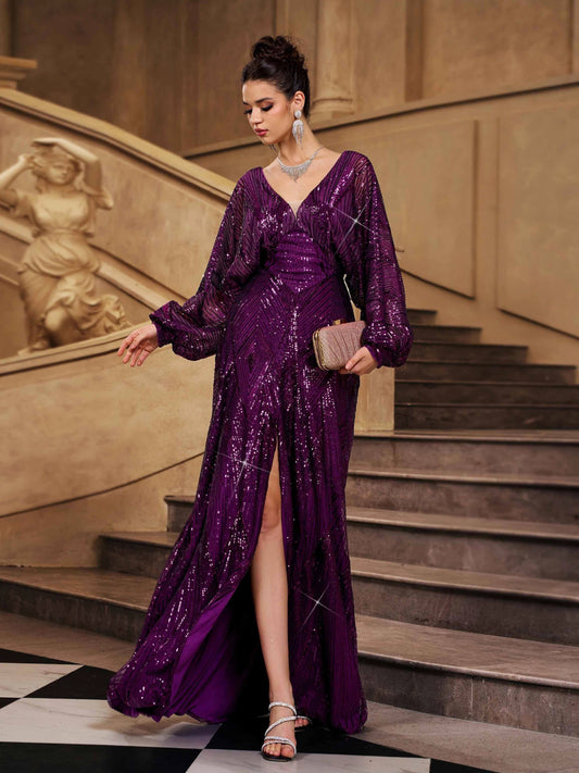 Majestic Violet Wrap Dress