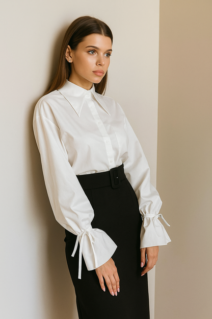 Hand note full neck white top