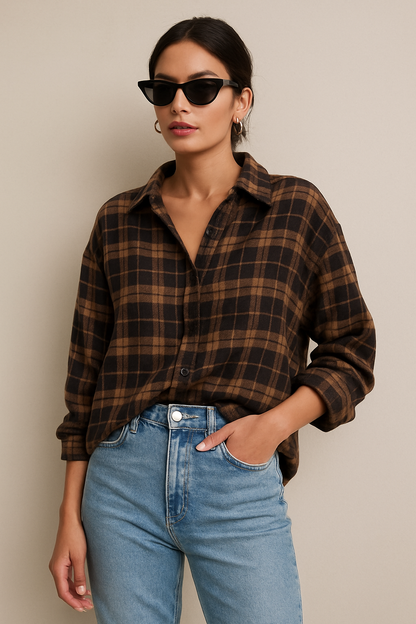 College Look Checks Shirts For Women