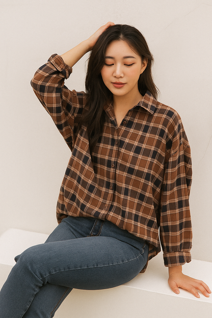 College Look Checks Shirts For Women