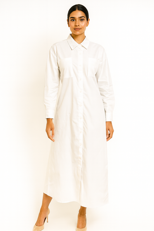 Long Shirt Style One Piece For Women With Belt