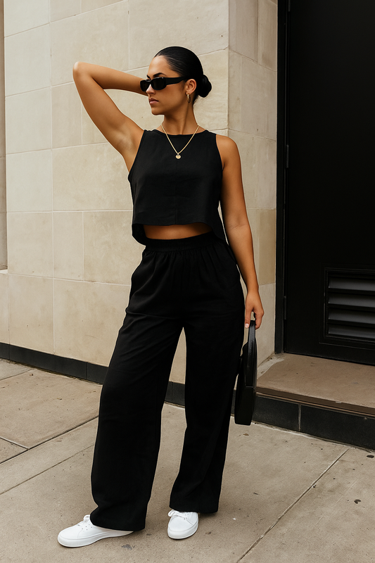 Sleeveless Formal Look Cord Set