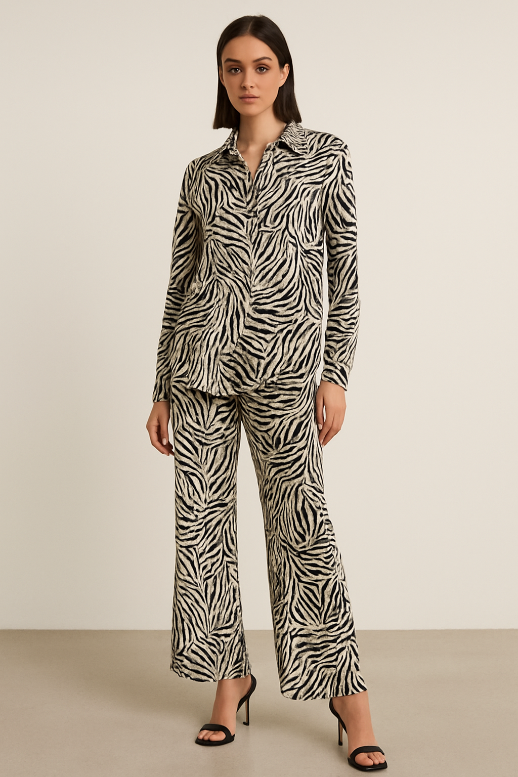 Zebra Print Cord Set For Women