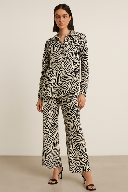 Zebra Print Cord Set For Women