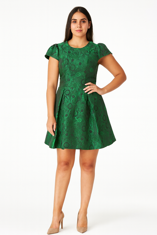 Green Colour Short Beautiful Dress