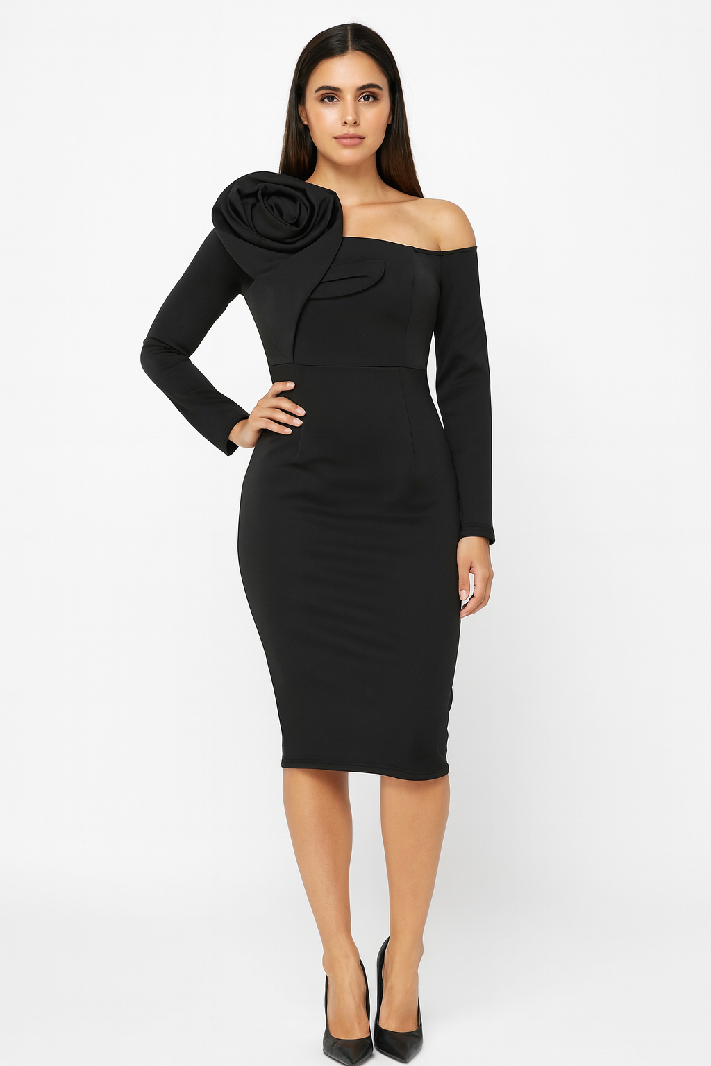 Bodycon Black Long And One-Piece