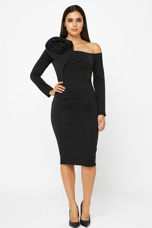 Bodycon Black Long And One-Piece