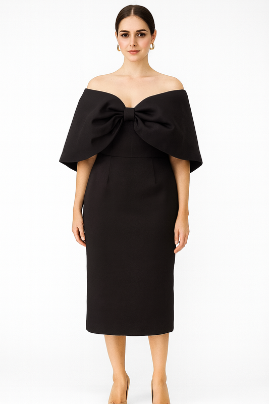 Knot Design For Neck Long Dress For Women