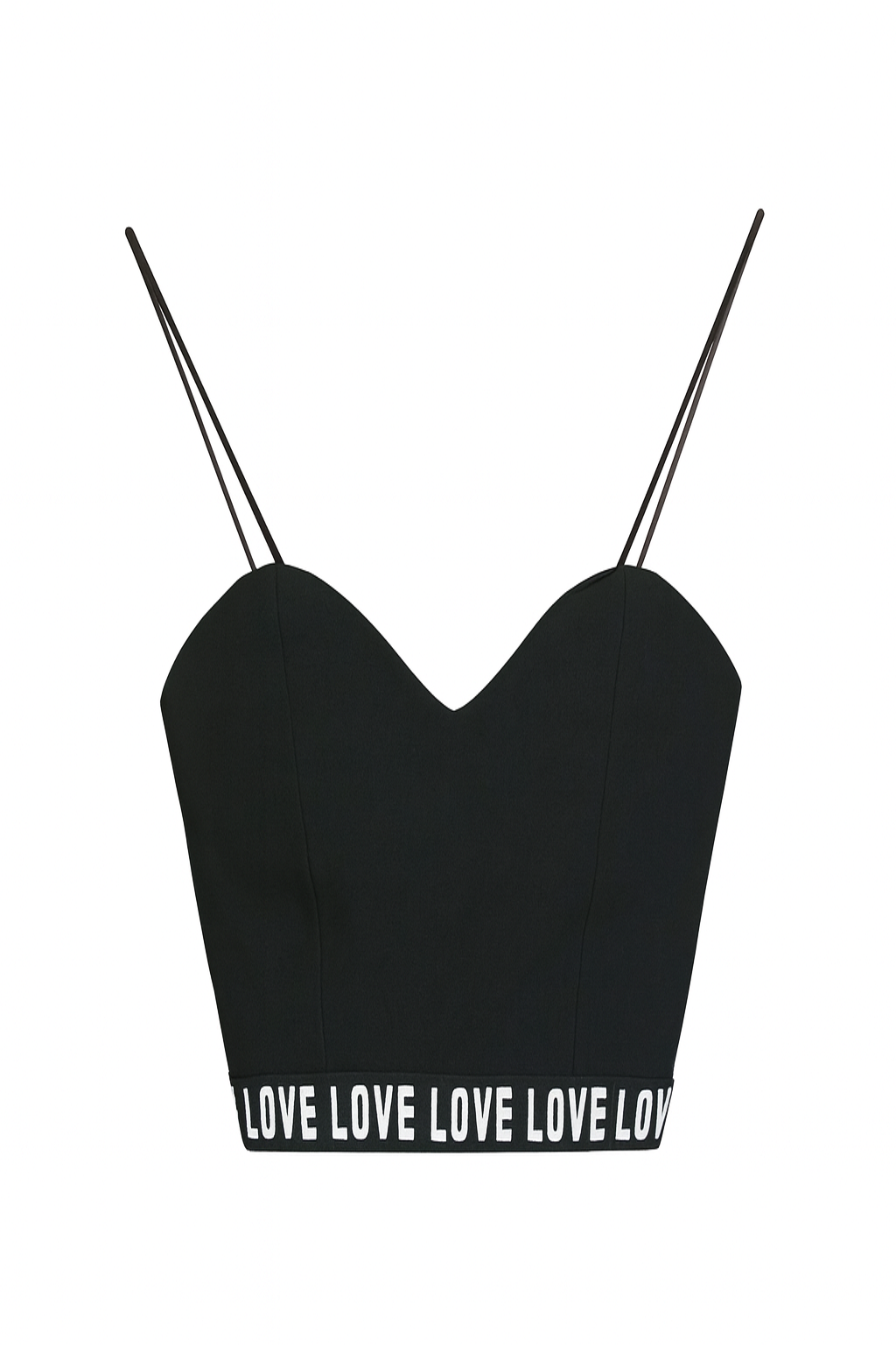 Black letter pattern crop top for womens