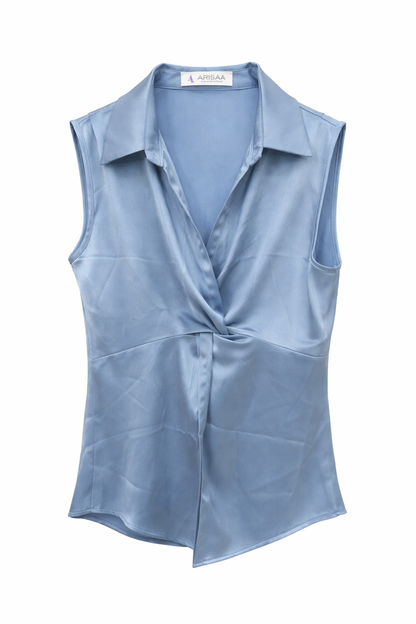 Blue Sleeveless Top For Girl