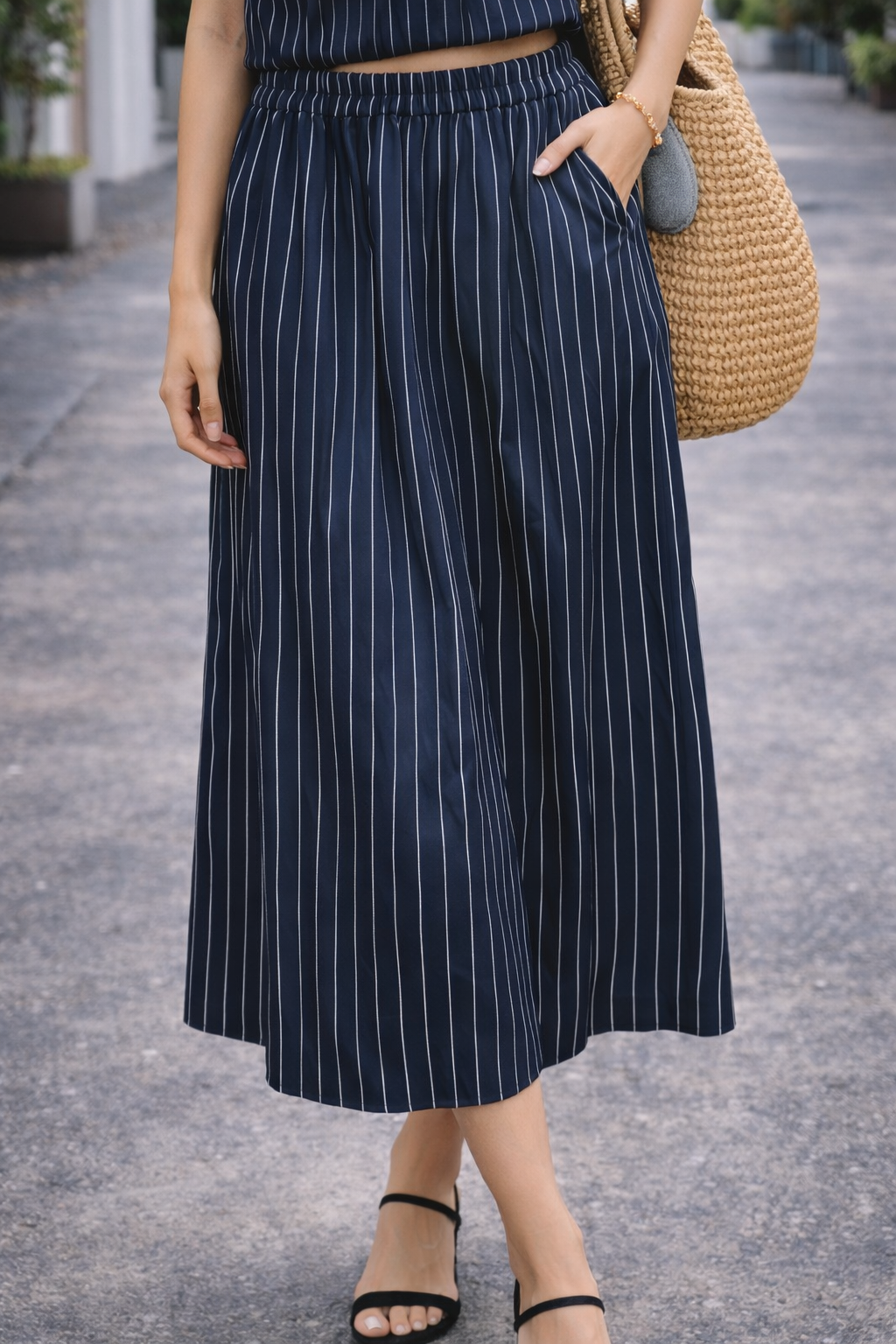 Casual Wear High West Blue Skirt For Girls