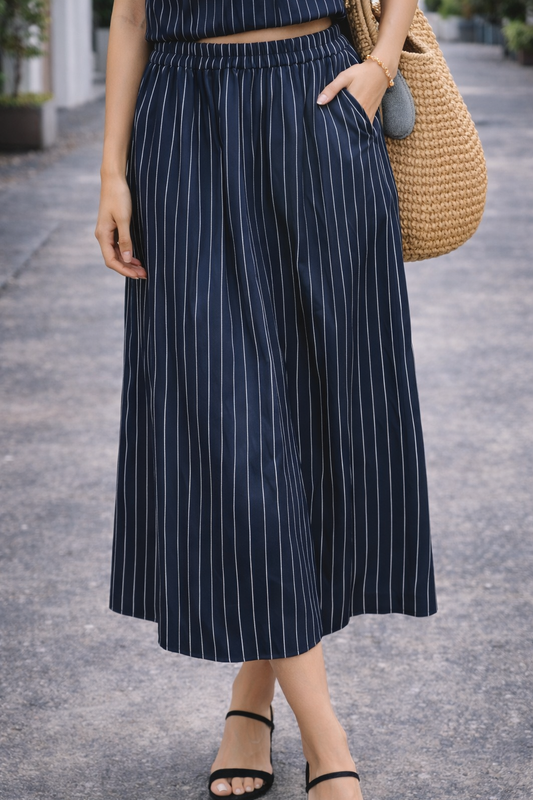 Casual Wear High West Blue Skirt For Girls