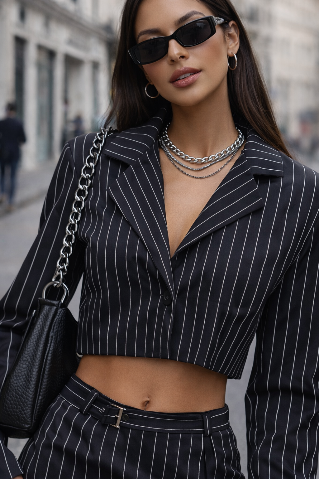 Long Sleeve Black Short Blazer For Girls